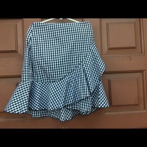 Plaid black and white skirt